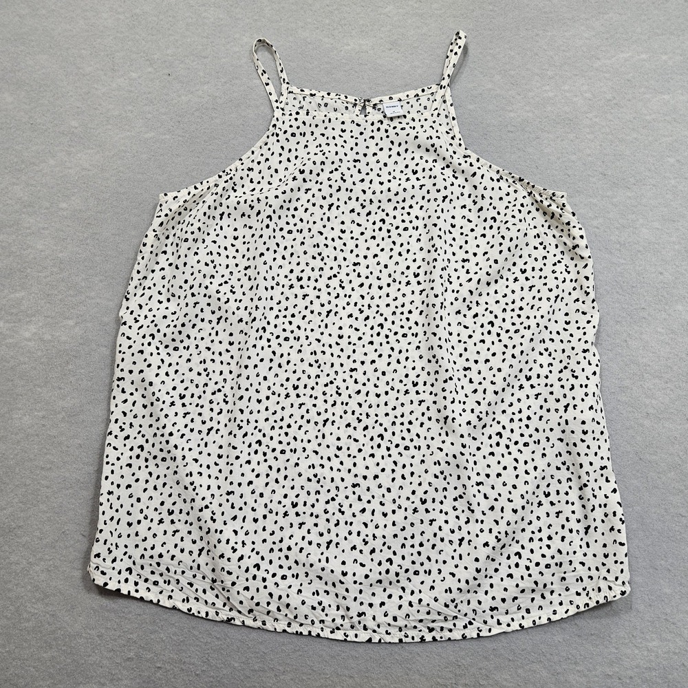Old Navy Cami Blouse Womens Medium White Cheetah Print Halter Neck Strappy